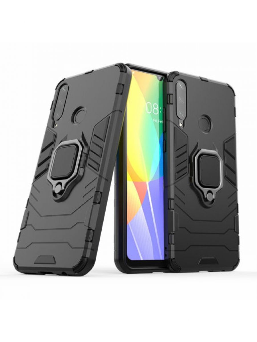 

Brodef Ring Противоударный чехол с кольцом для Huawei Y6p черный