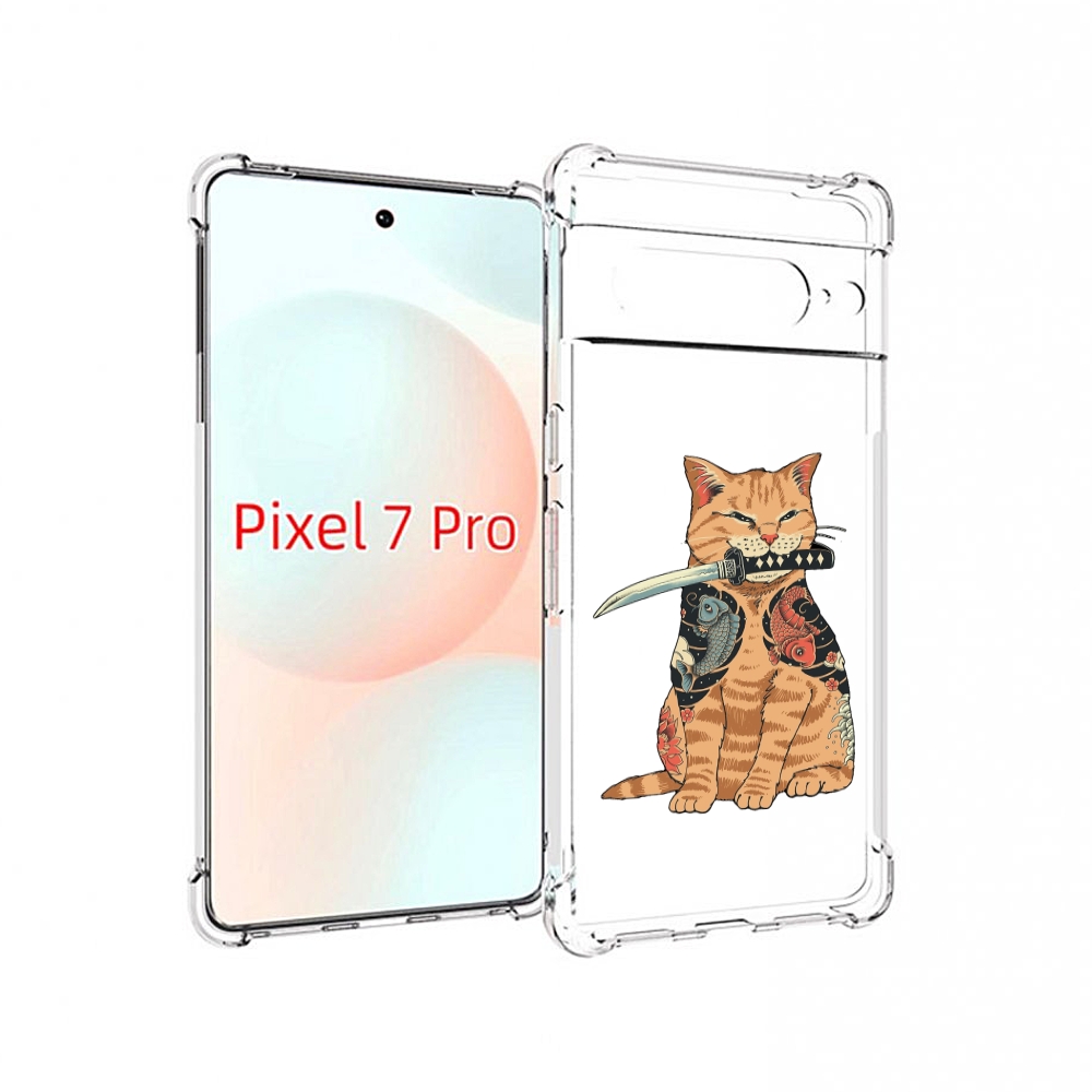 

Чехол Mypads Кот-С-Катаной Для Google Pixel 7 Pro, Прозрачный, Tocco