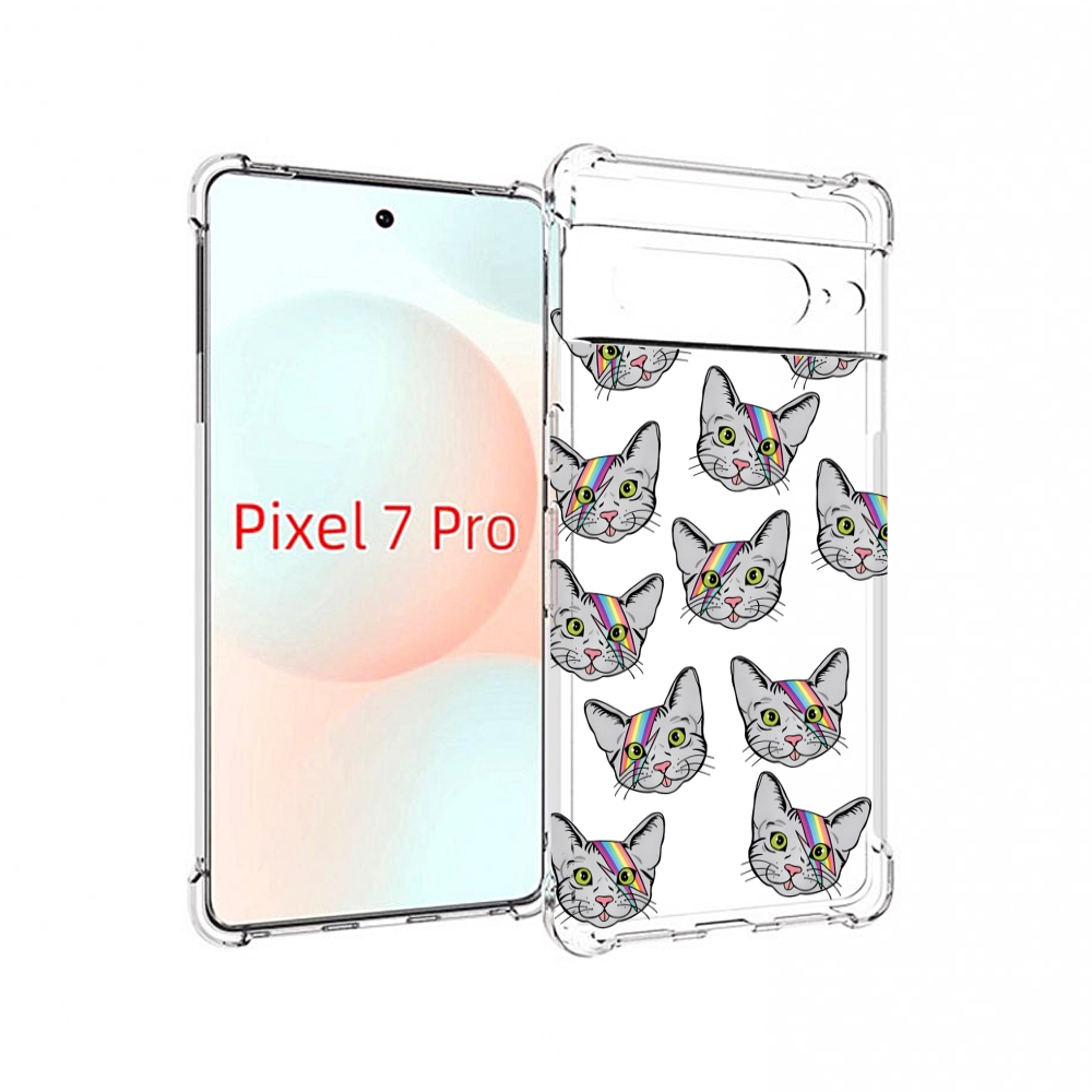 

Чехол Mypads Кот-С-Молнией-На-Лбу Для Google Pixel 7 Pro, Прозрачный, Tocco