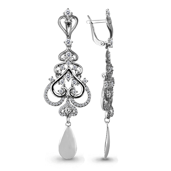 

Серьги из серебра с фианитом Яхонт Ювелирный 182622, 182622