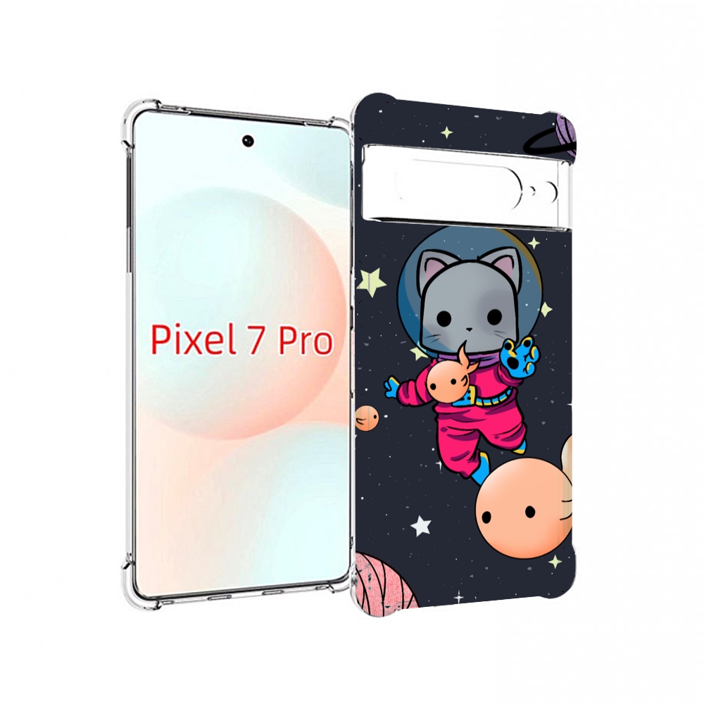 

Чехол Mypads Котик-С-Рыбкой-В-Космосе Для Google Pixel 7 Pro, Прозрачный, Tocco