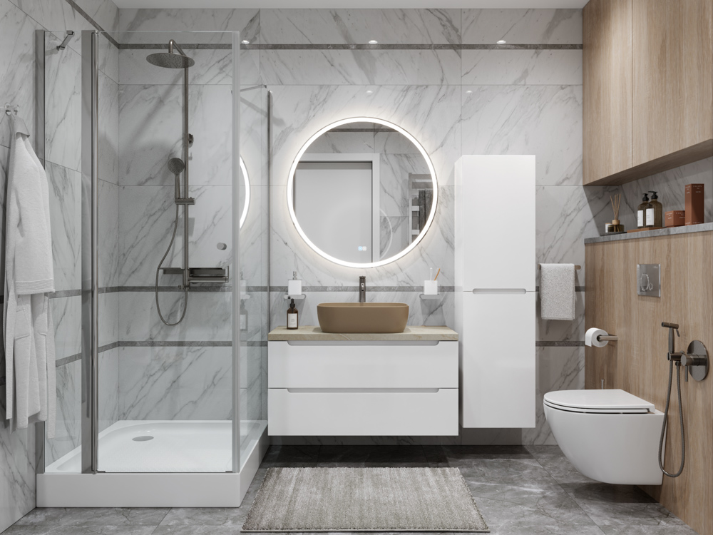 

Тумба с раковиной BelBagno Etna ETNA80BL-KEPMCO-1302H316-SET со столешницей, Белый, 80