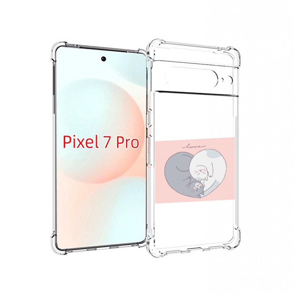 

Чехол Mypads Котики-В-Форме-Сердца Для Google Pixel 7 Pro, Прозрачный, Tocco