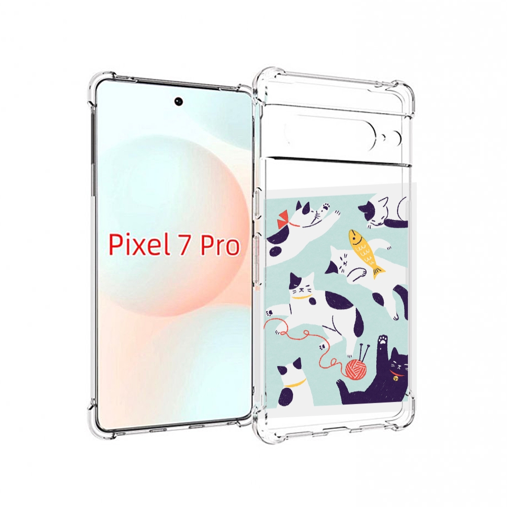 

Чехол Mypads Коты-С-Клубками Для Google Pixel 7 Pro, Прозрачный, Tocco