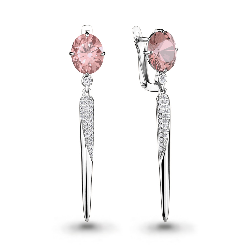 

Серьги из серебра с морганитом Яхонт Ювелирный 182738, 182738