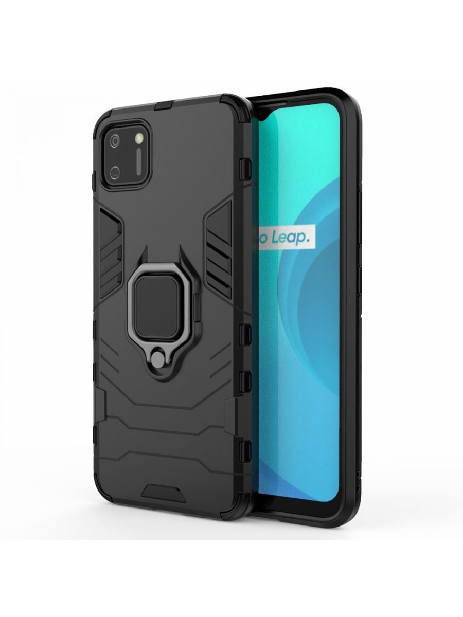 

Brodef Ring Противоударный чехол с кольцом для Realme C11 черный