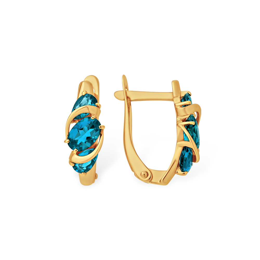 

Серьги из красного золота ЯХОНТ Золотой 183277, топаз, 183277
