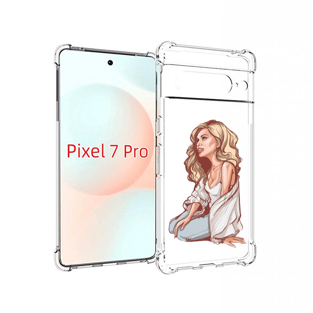Чехол Mypads Красивая-Девушка-В-Белом Женский Для Google Pixel 7 Pro