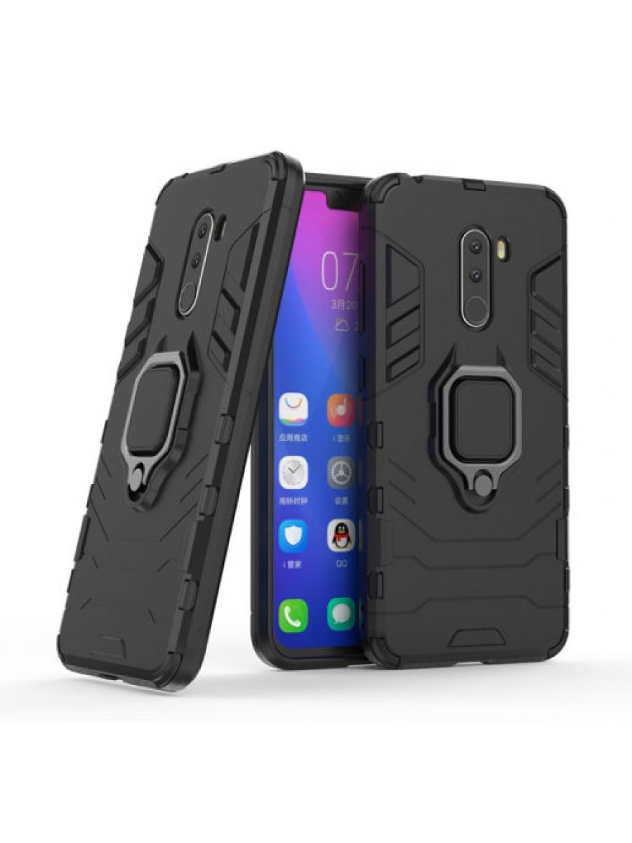 

Brodef Ring Противоударный чехол с кольцом для Pocophone F1 черный