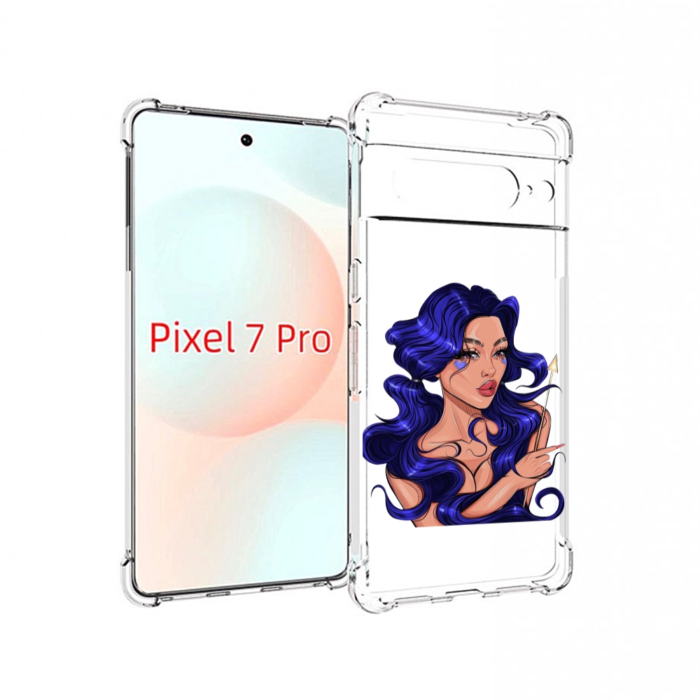 

Чехол Mypads Красивая-Девушка-С-Синими-Волосами Женский Для Google Pixel 7 Pro, Прозрачный, Tocco