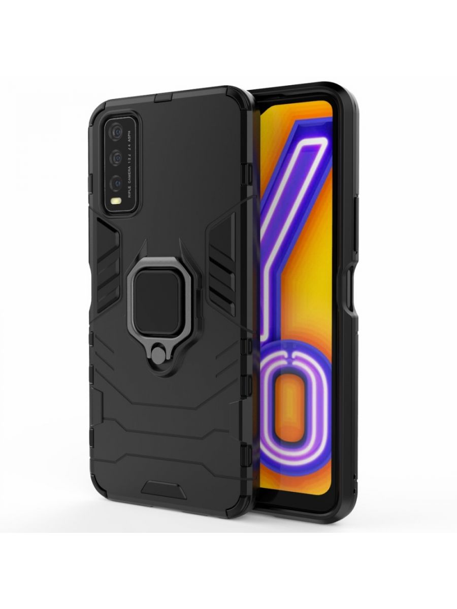 

Brodef Ring Противоударный чехол с кольцом для vivo Y20 черный