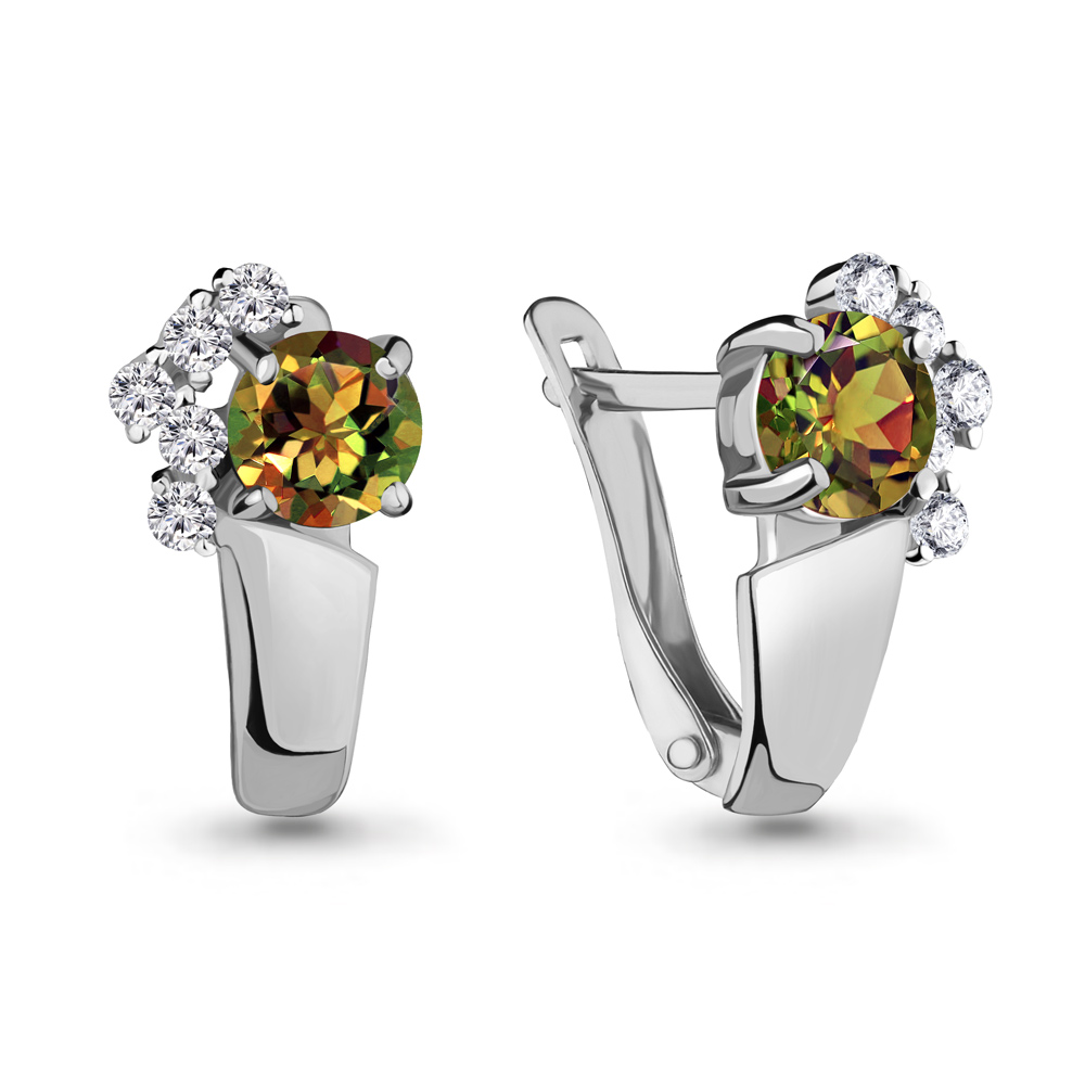 

Серьги из серебра с фианитом Aquamarine 4480319А_925_р, 4480319А_925_р