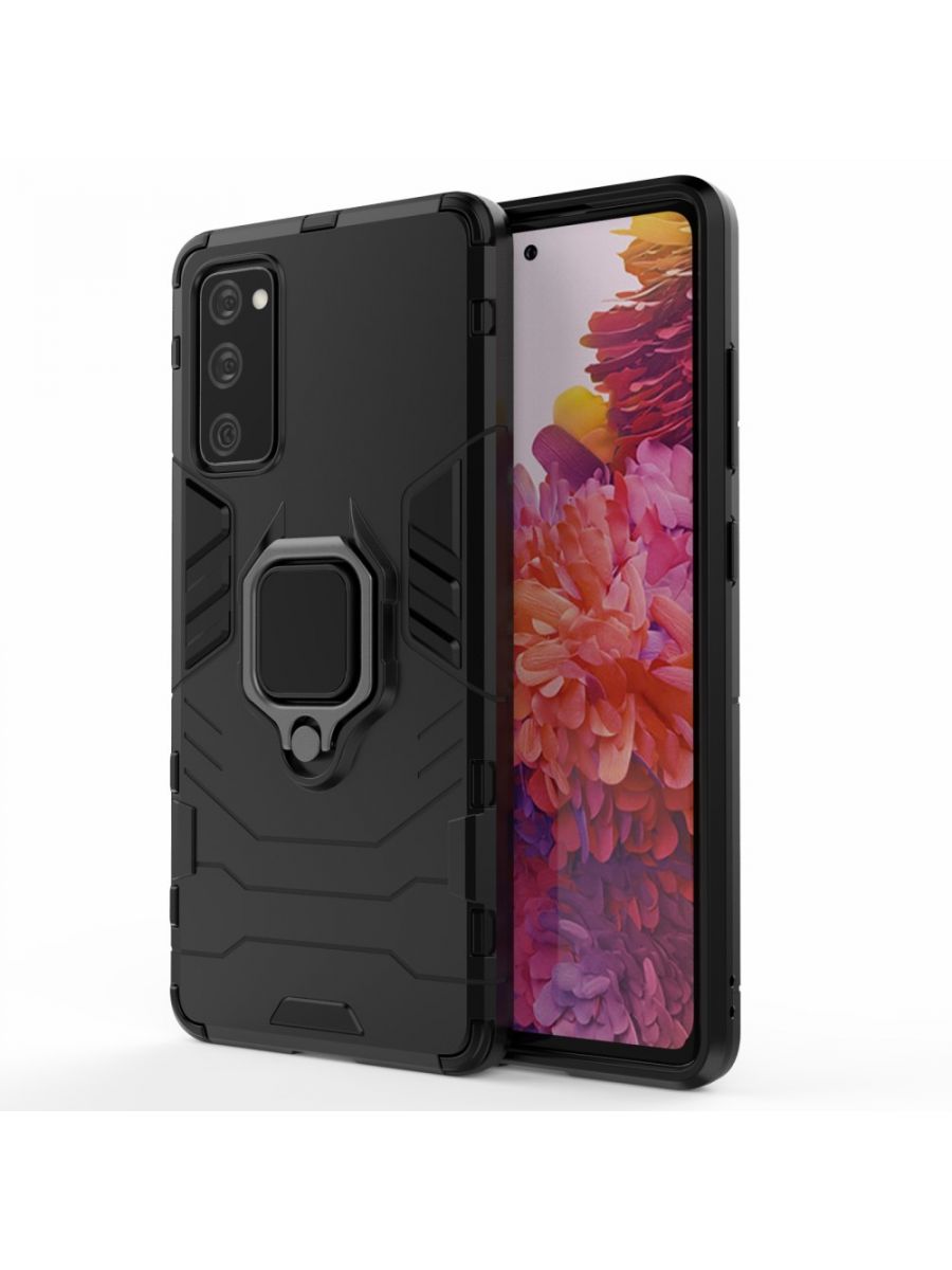 

Brodef Ring Противоударный чехол с кольцом для Samsung Galaxy S20 FE черный