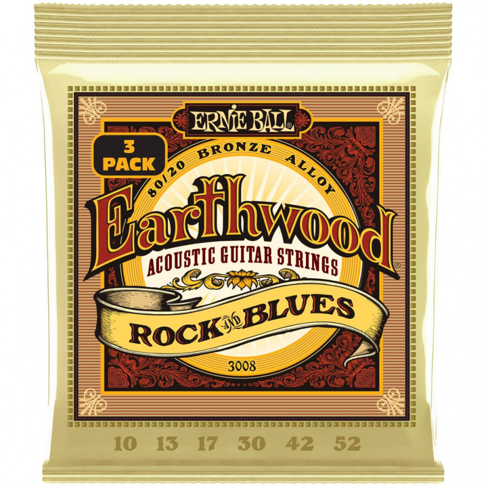 

Набор из 3х комплектов струн ERNIE BALL 3008 Earthwood 80/20 Bronze Rock&Blues 3 Pack, 3008 Earthwood 80/20 Bronze Rock&Blues 3 Pack