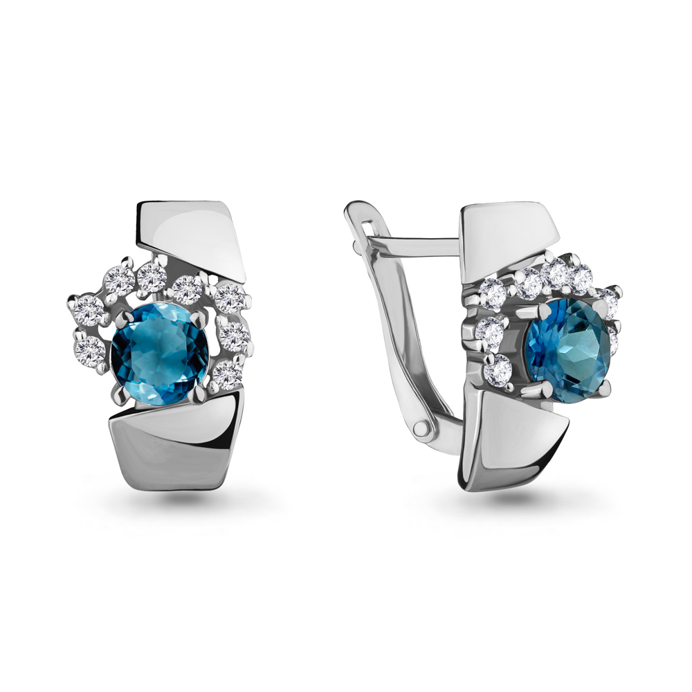 

Серьги из серебра с топазом Aquamarine 4480508А_925_р, 4480508А_925_р