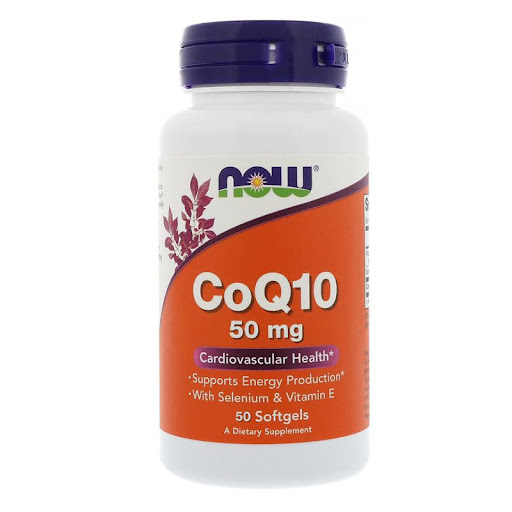 Купить Коэнзим, витамин E NOW CoQ10 50 мг + Vitamin E капсулы 50 шт.