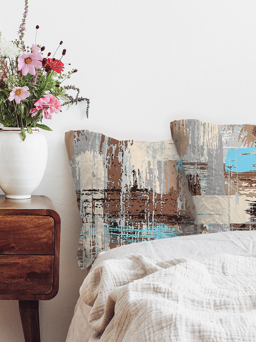 Комплект наволочек 70х70- 2 шт. Galtex Нежность поплин Гранж бирюзовый