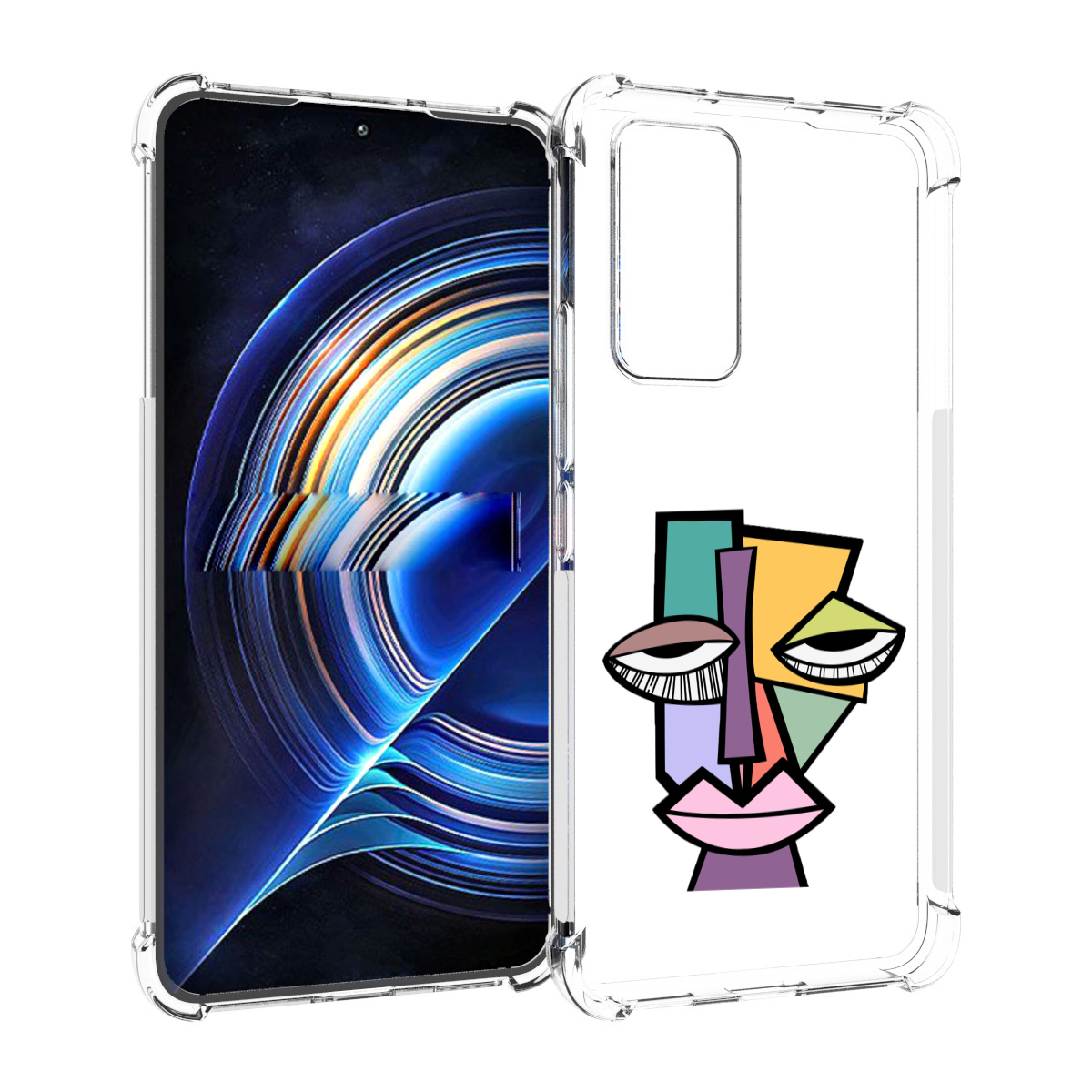 

Чехол MyPads лицо из квадратиков с глазами женский для Tecno Camon 19 Neo, Прозрачный, Tocco