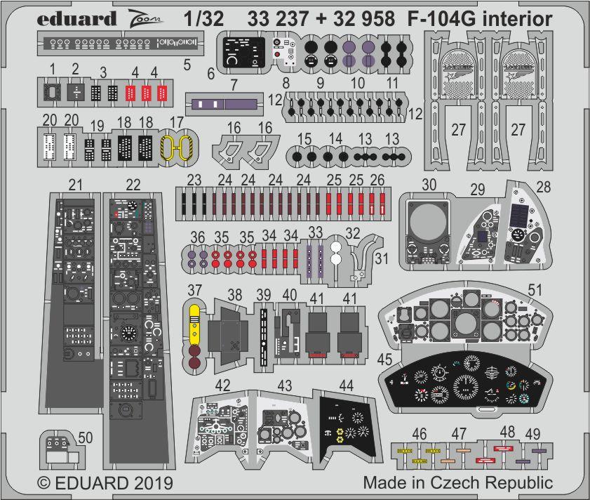 

Фототравление Eduard 33237 F-104G интерьер 1/32