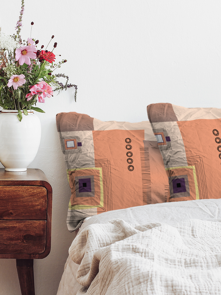 Комплект наволочек 50х70 - 2 шт. Galtex Графика оранжевый