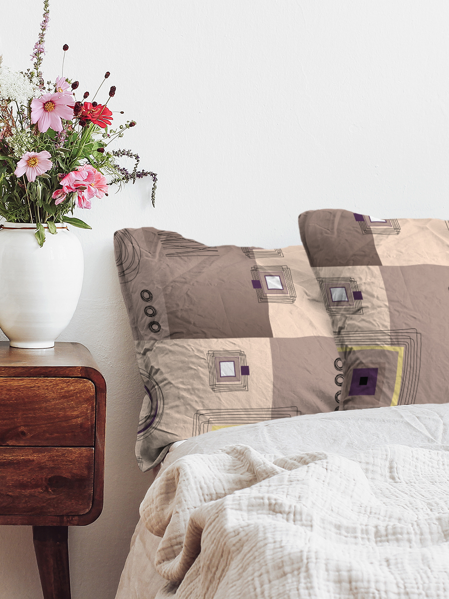 Комплект наволочек Galtex Графика 70х70 2 шт шоколадный