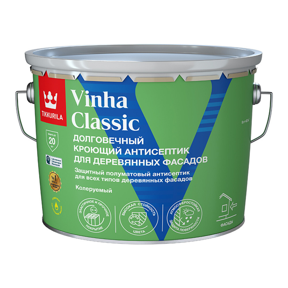 Антисептик Tikkurila Vinha Classic белый 9 л