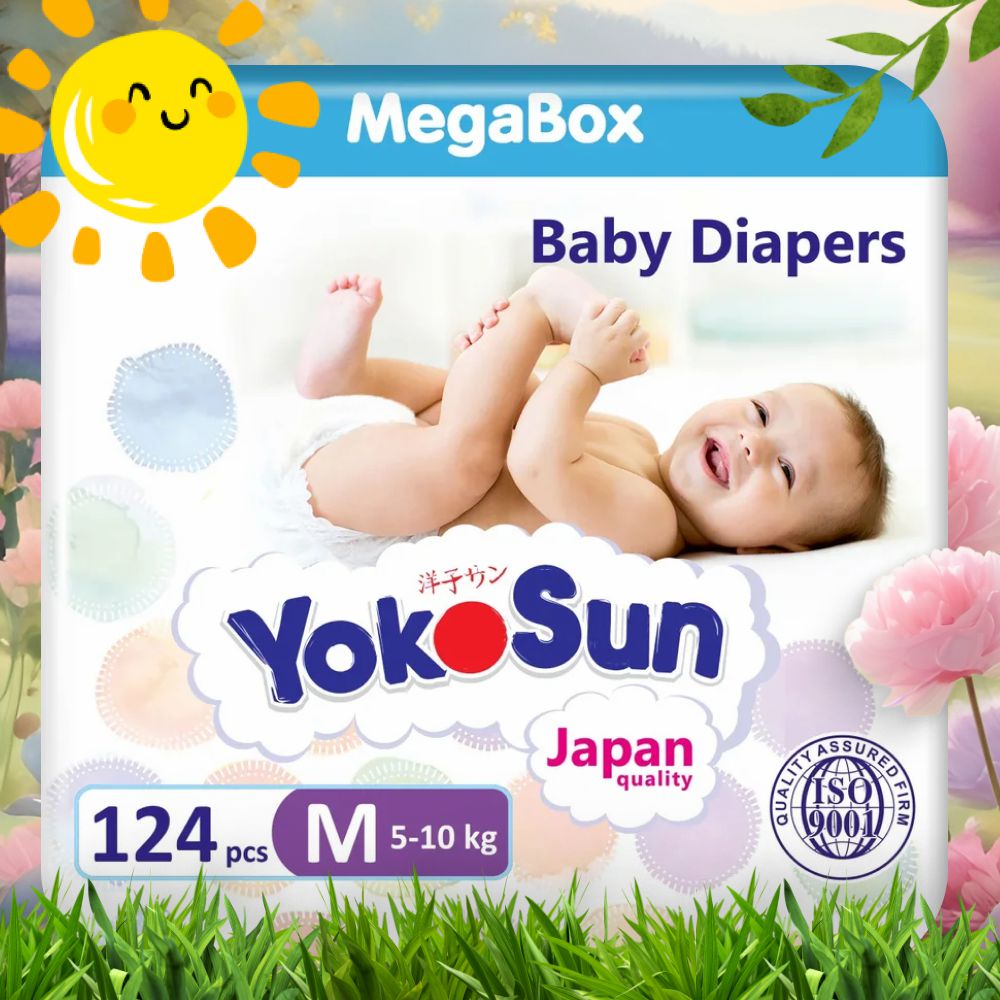 Подгузники детские YokoSun, размер 3/М (5-10 кг), MegaBox 124 шт