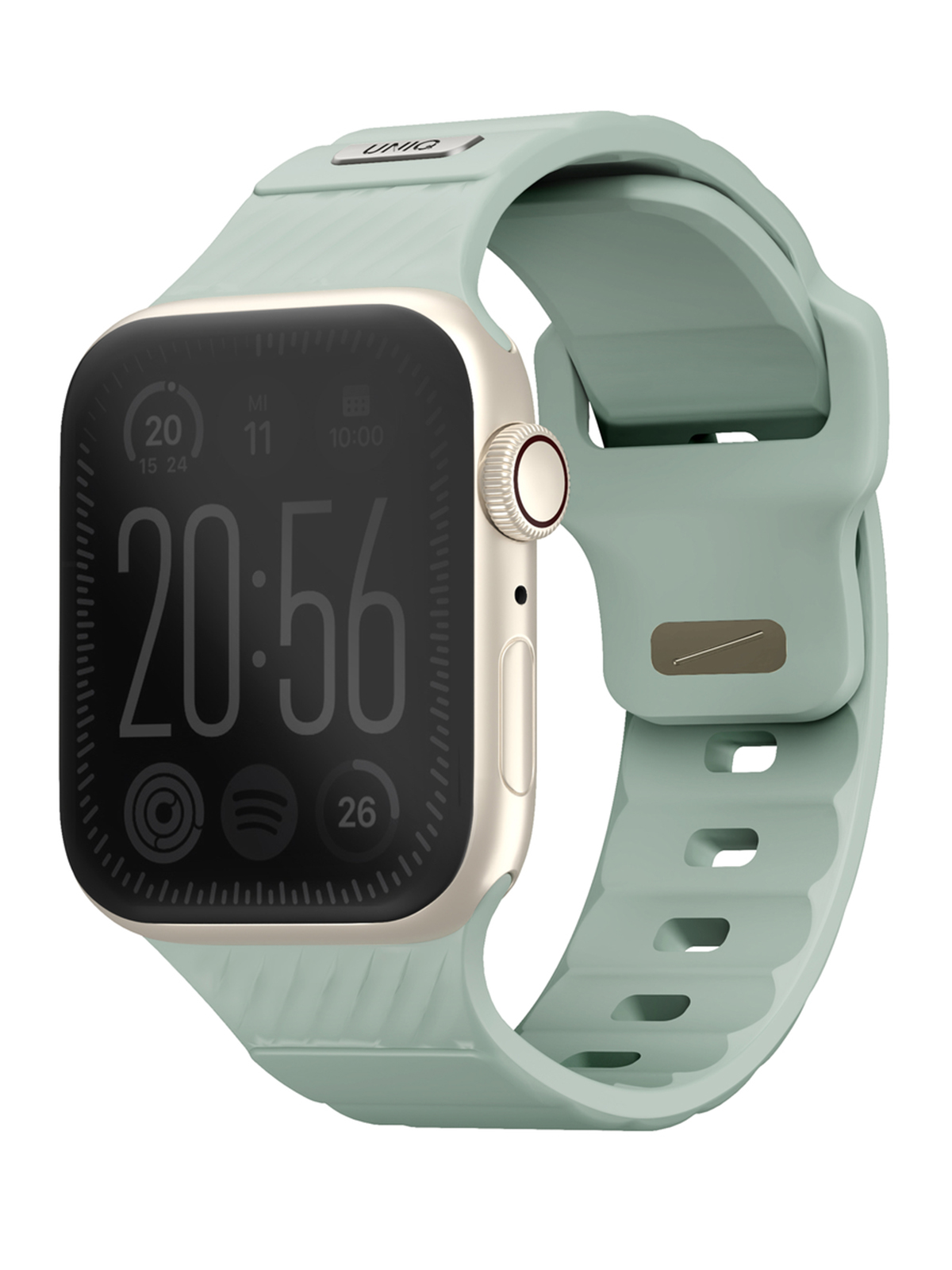 Ремешок Uniq для Apple Watch 41/40/38 mm STRIDE из каучука FKM Iceplant Green