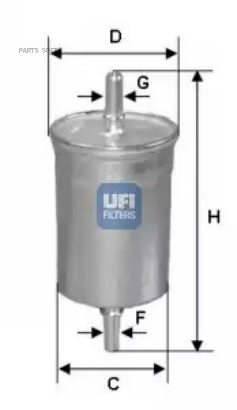 

UFI Фильтр топливный CITROEN, FIAT, PEUGEOT, RENAULT 90->
