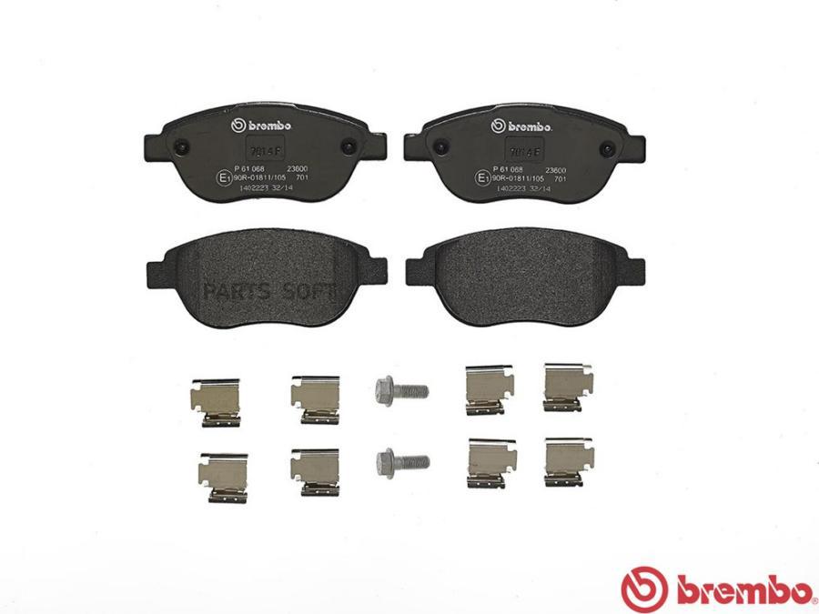 

Тормозные колодки brembo передние p61068