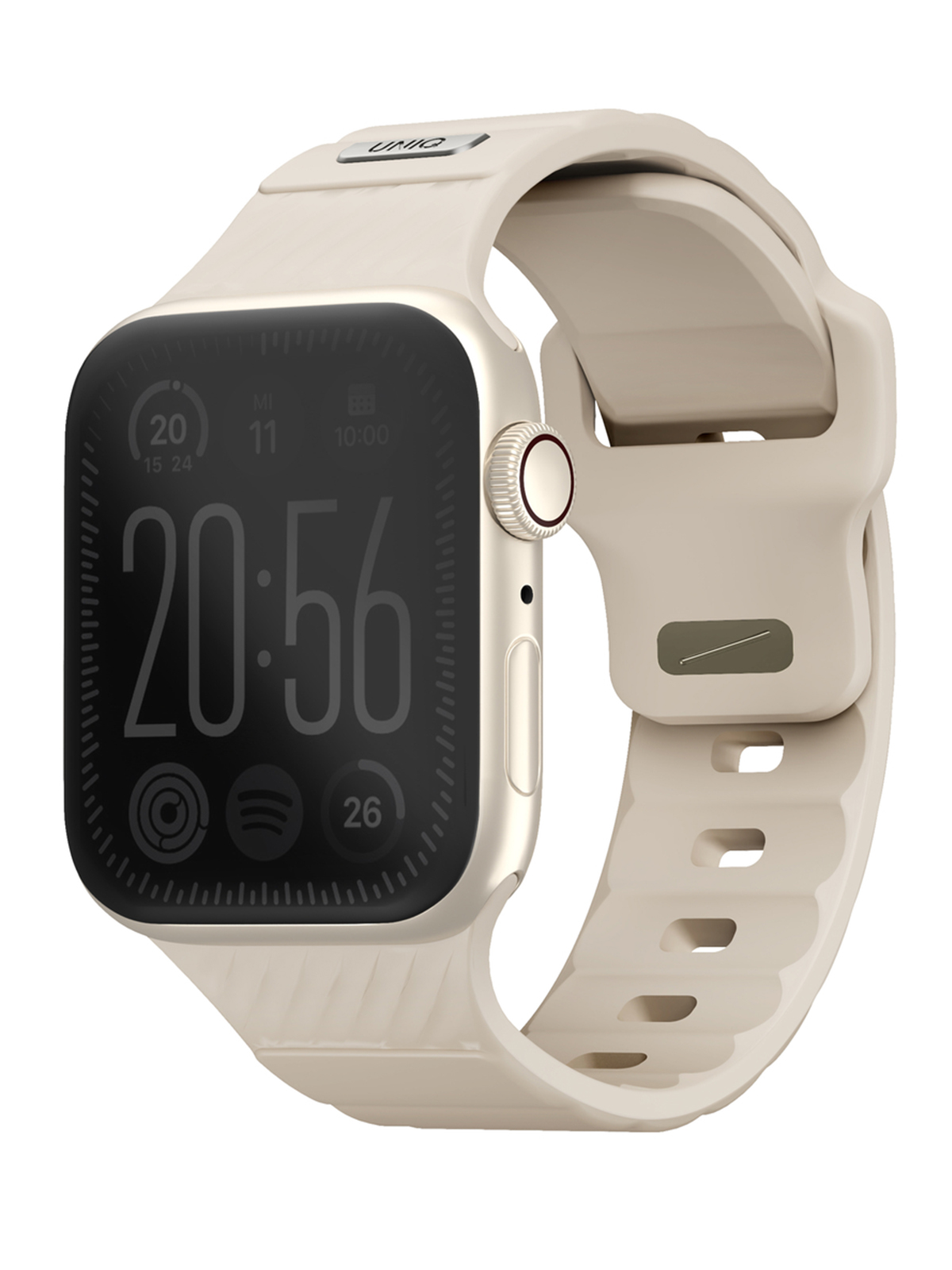 Ремешок Uniq для Apple Watch 41/40/38 mm STRIDE из каучука FKM Pale Khaki