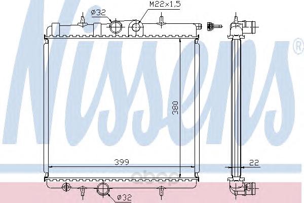 

Ns63708А_Радиатор Системы Охлаждения Без Ас Реugеоt 206 1.1-1.6 98> NISSENS 63708a