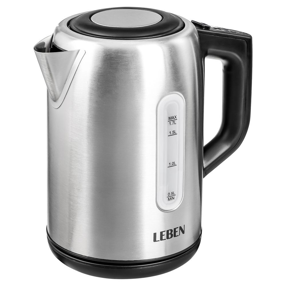 Чайник электрический LEBEN 291-045 1.7 л серебристый, черный электронный звуковой плакат говорящая азбука 8 режимов