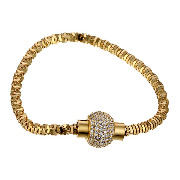 

Браслет из серебра р.  Element47 006-1054B_001_YG, фианит, 006-1054B_001_YG
