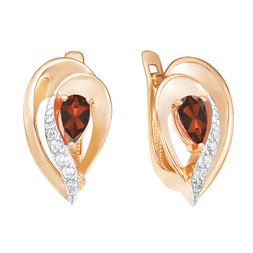 

Серьги из желтого золота с гранатом Яхонт Ювелирный 184500, 184500