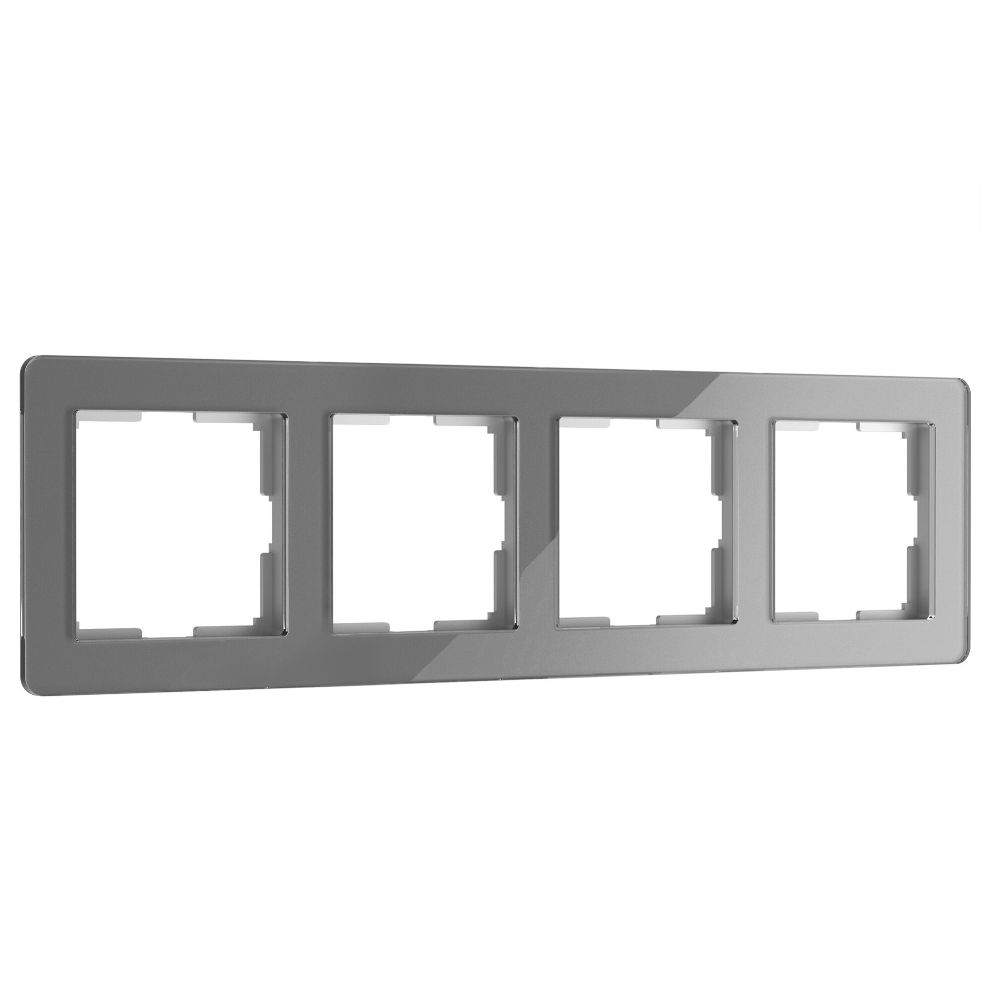 Рамка для розетки и выключателя на 4 поста Werkel Acrylic W0042704 графит из акрила накладка для электронного карточного выключателя werkel
