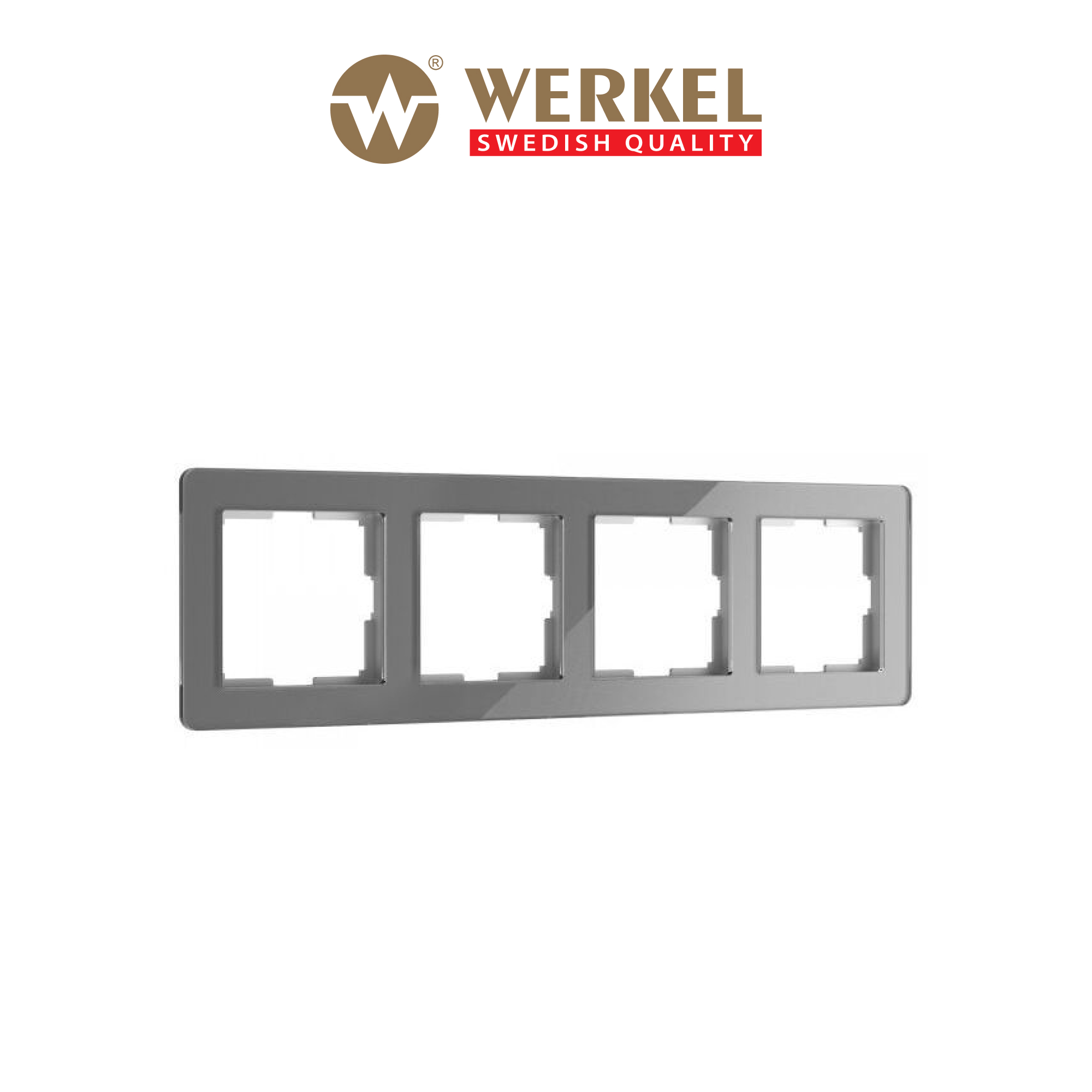 

Рамка для розетки и выключателя на 4 поста Werkel Acrylic W0042704 графит из акрила, Серый, Acrylic