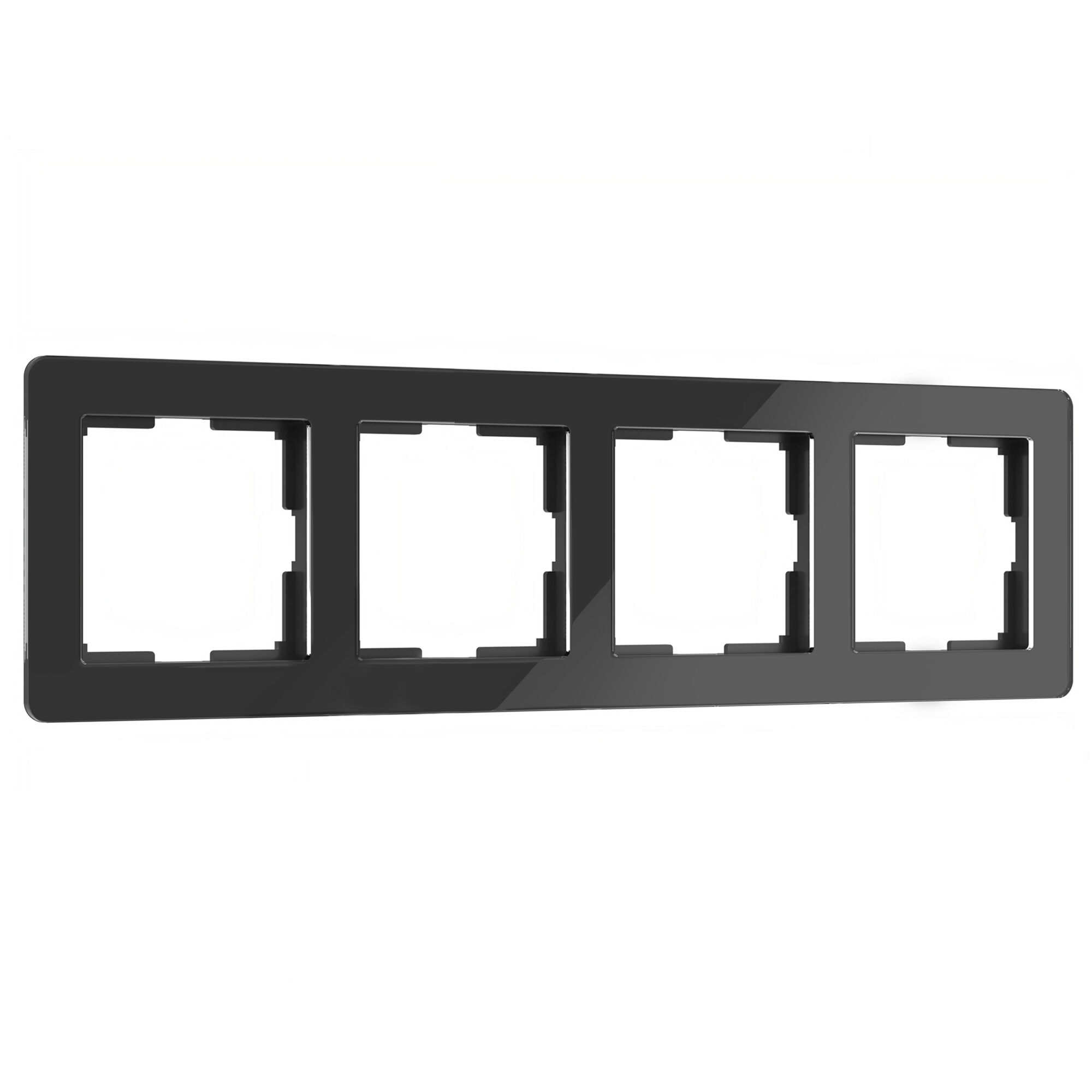 Рамка для розетки и выключателя на 4 поста Werkel Acrylic W0042708 черный из акрила