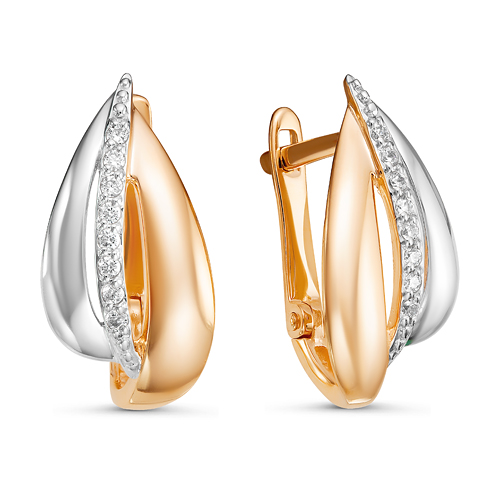 

Серьги из желтого золота ЯХОНТ Ювелирный 185404, фианит, 185404