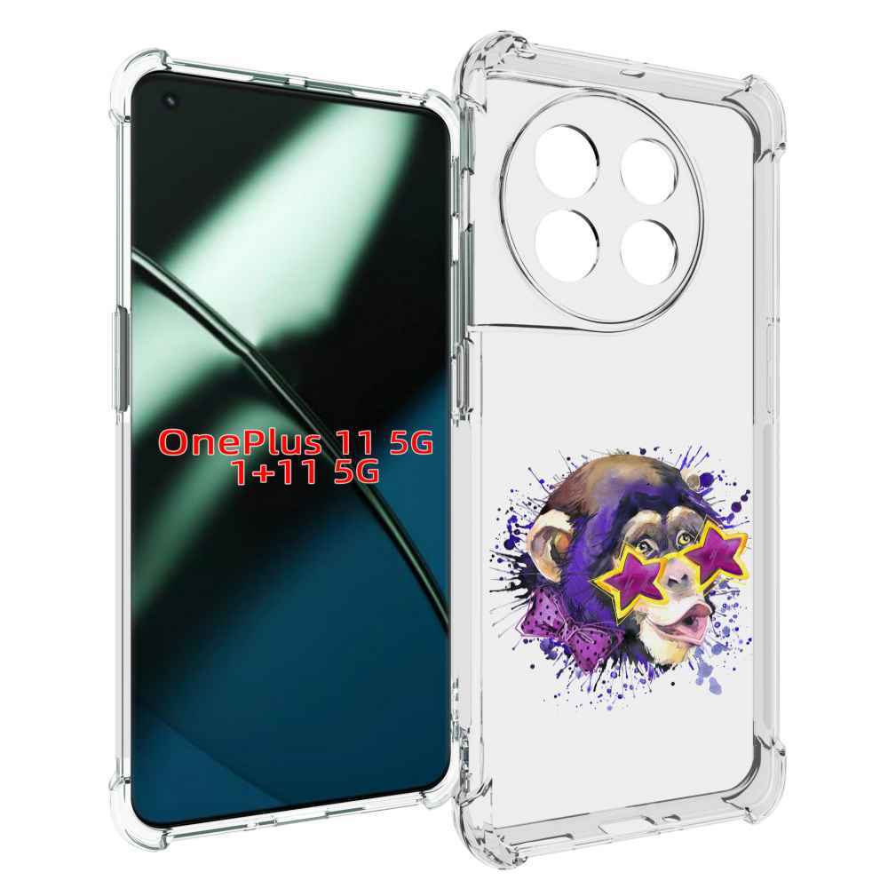 

Чехол MyPads обезьяна в очках для OnePlus 11, Прозрачный, Tocco