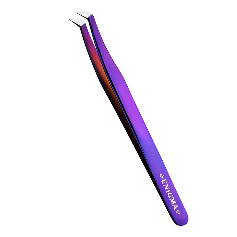 Пинцет Volume new Enigma Purple metallic с ручной заточкой extra-sharp