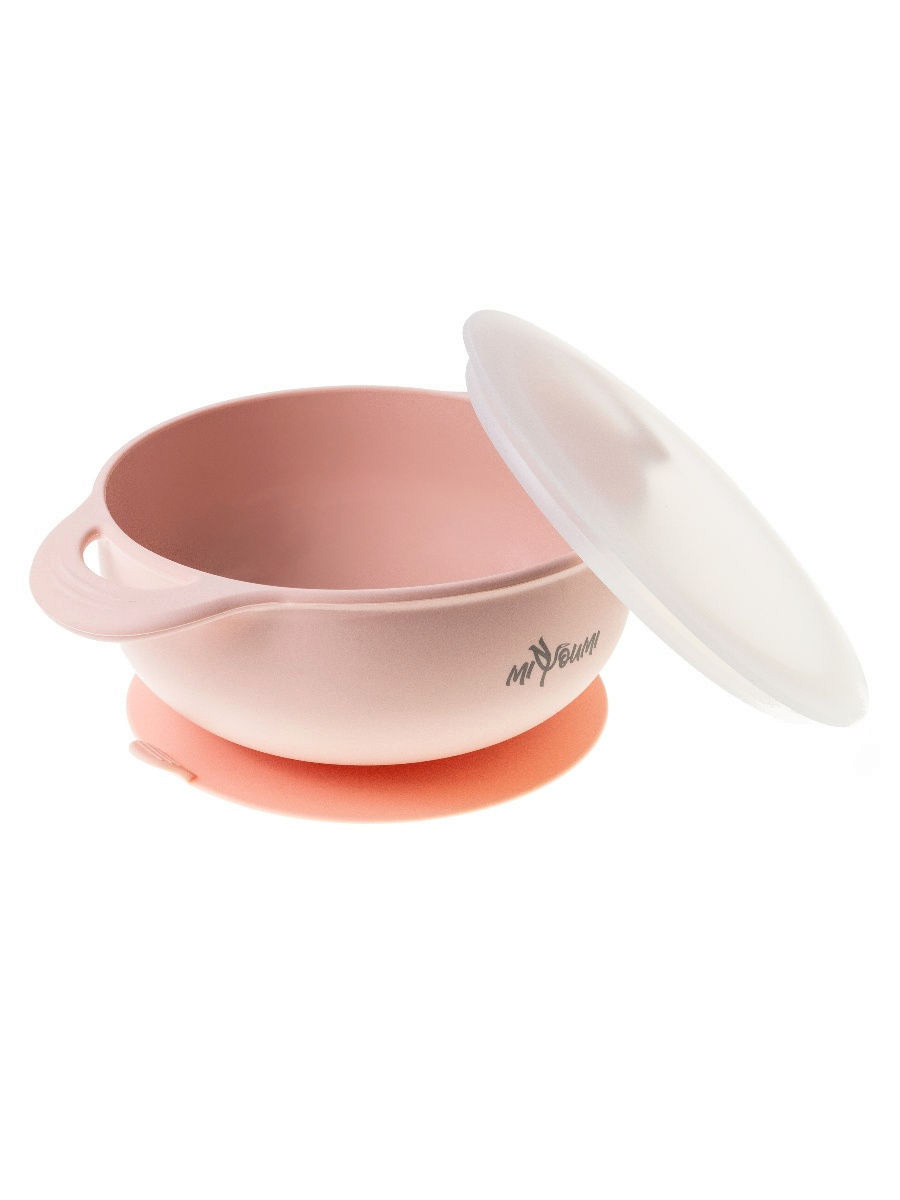 

Силиконовая тарелка на присоске с крышкой Miyoumi Blush TSK0001/244, Blush