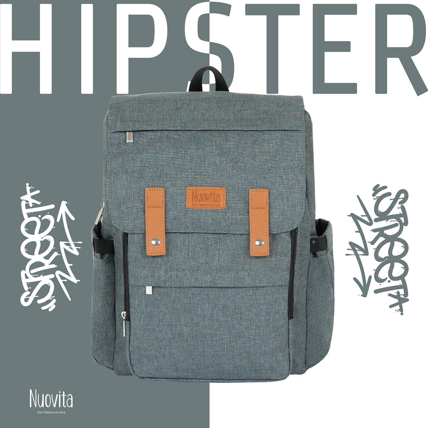 Рюкзак Nuovita CAPCAP hipster (Grigio/Серый)