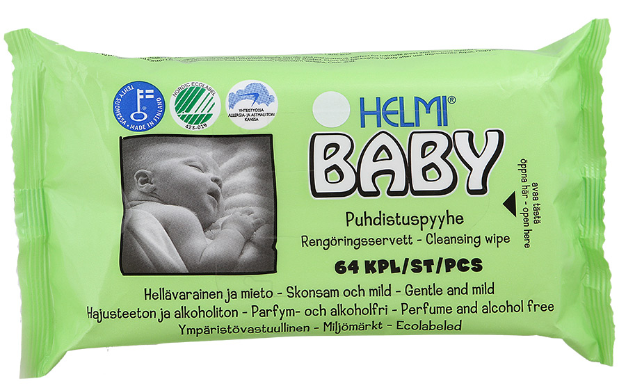 фото Салфетки влажные helmi baby детские очищающие, 64 шт.