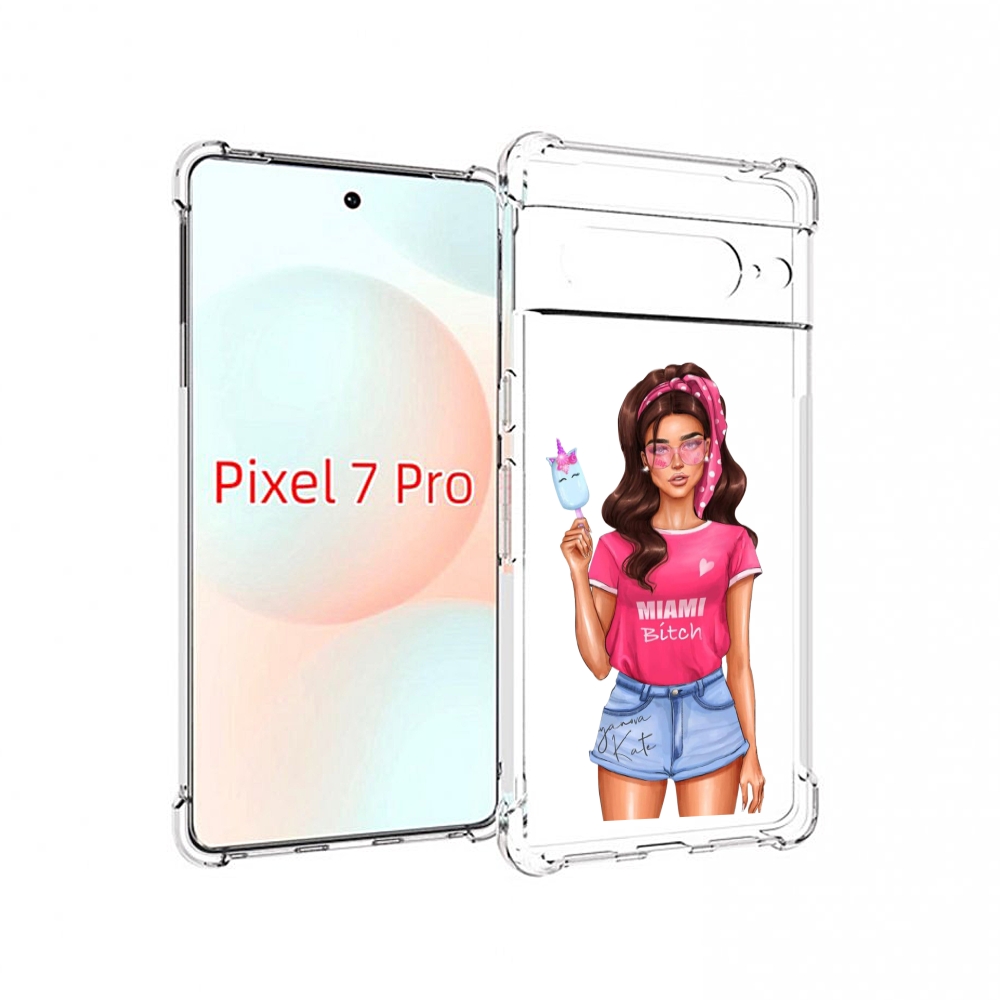 

Чехол Mypads Майами-Битч Женский Для Google Pixel 7 Pro, Прозрачный, Tocco