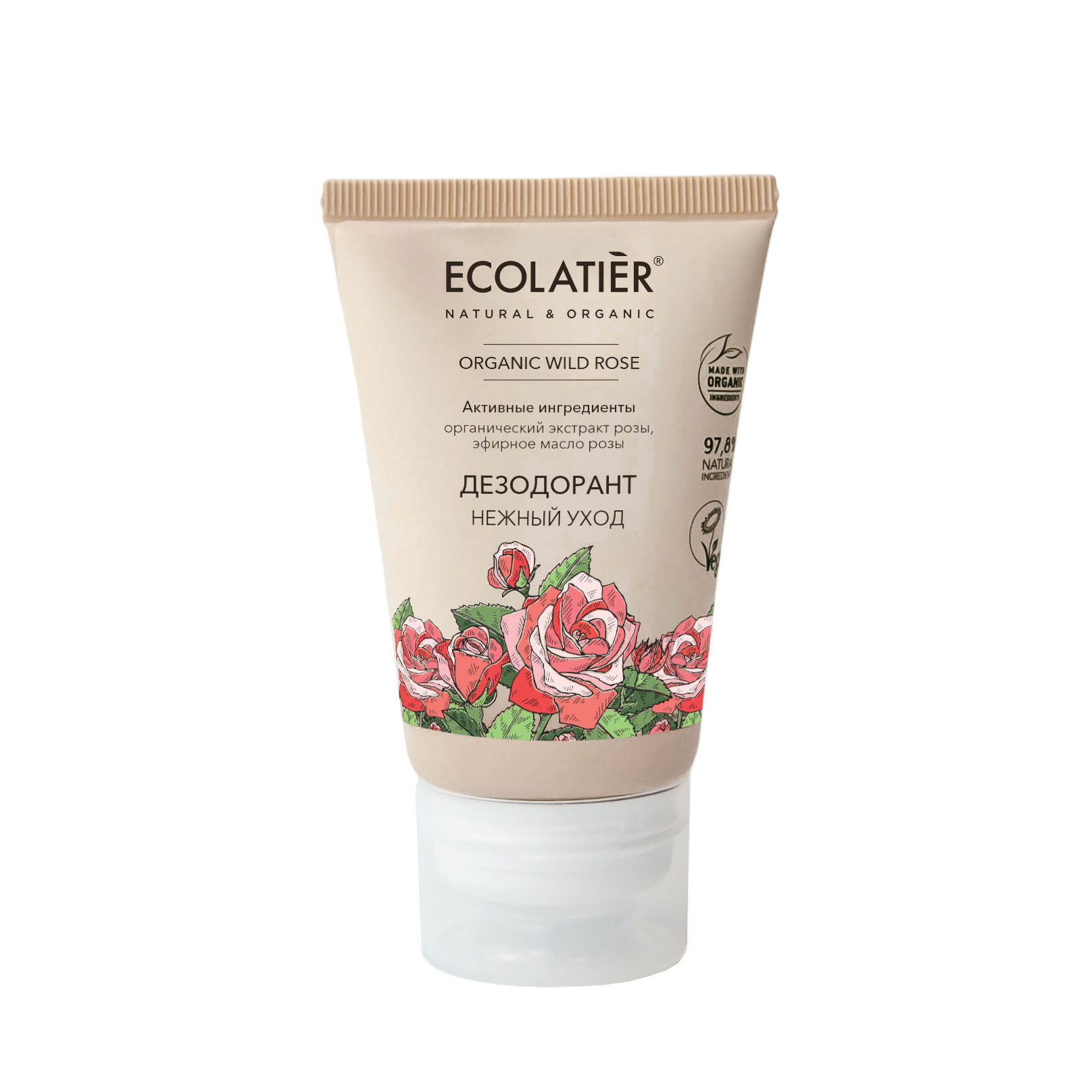 Дезодорант Ecolatier GREEN Нежный уход Серия ORGANIC WILD ROSE, 40 мл helmetex нейтрализатор запаха для обуви helmetex shoes аромат чай