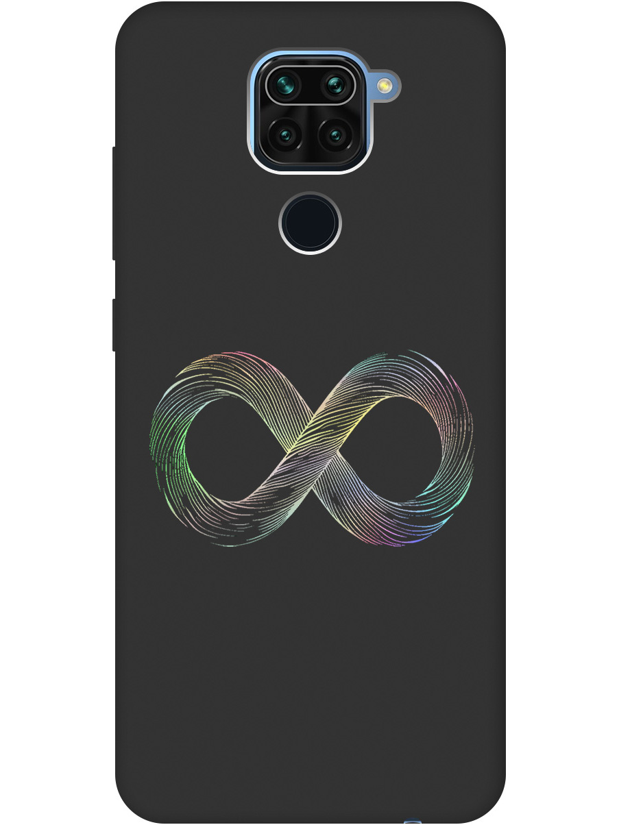 

Силиконовый чехол на Xiaomi Redmi Note 9 с принтом "Знак бесконечность" матовый черный, Черный;серебристый, 723101361