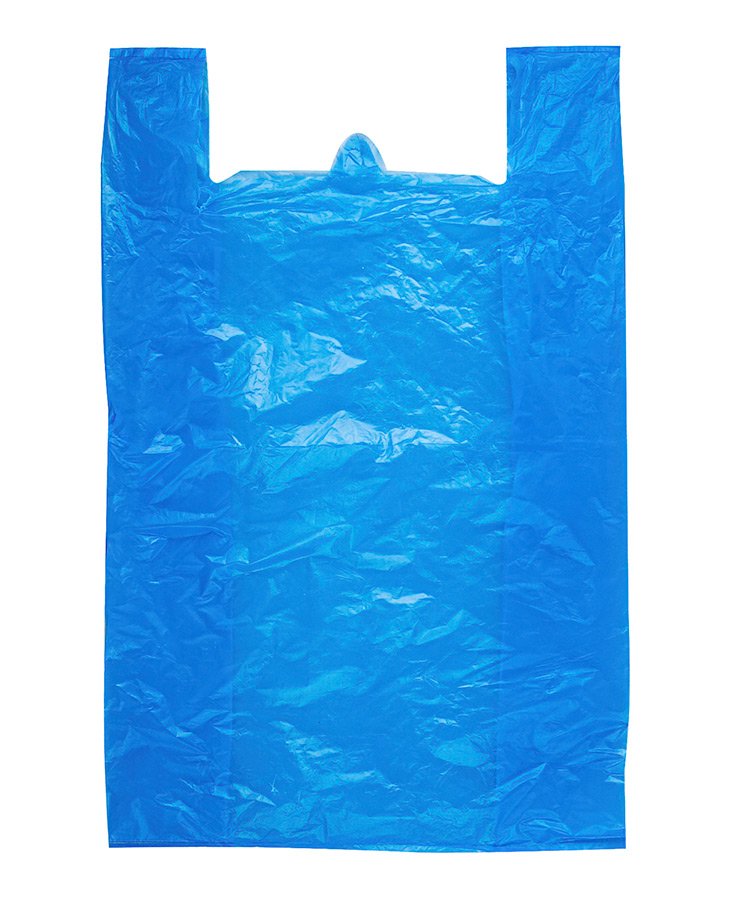 Пакет майка, фасовочный,полиэтиленовый, голубой большой, 100 шт., 45*75 см, 15 мкм