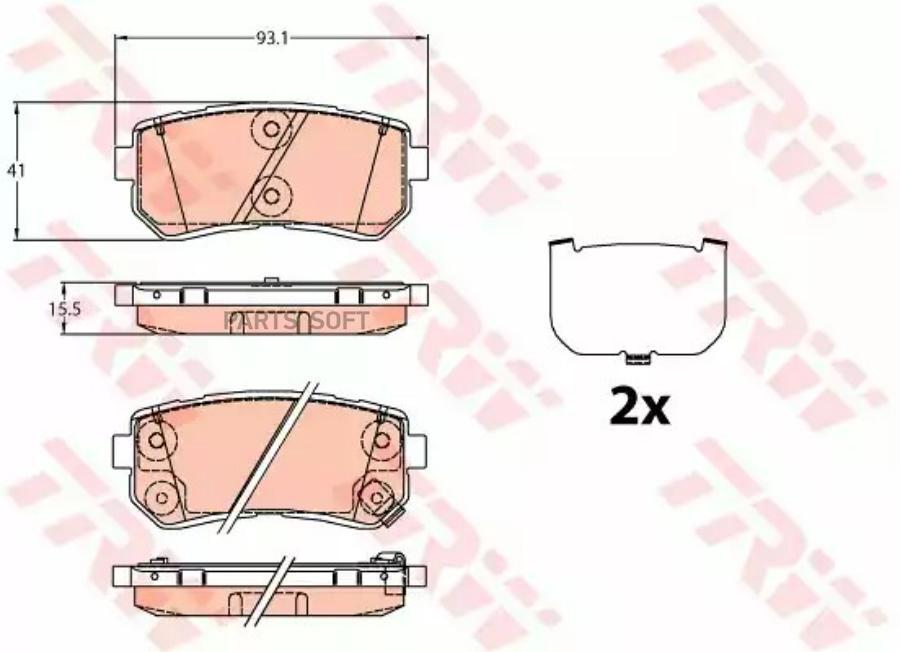 

Тормозные колодки TRW/Lucas задние для Hyundai Tucson 3 15-/Kia Sportage 4 16- gdb3636