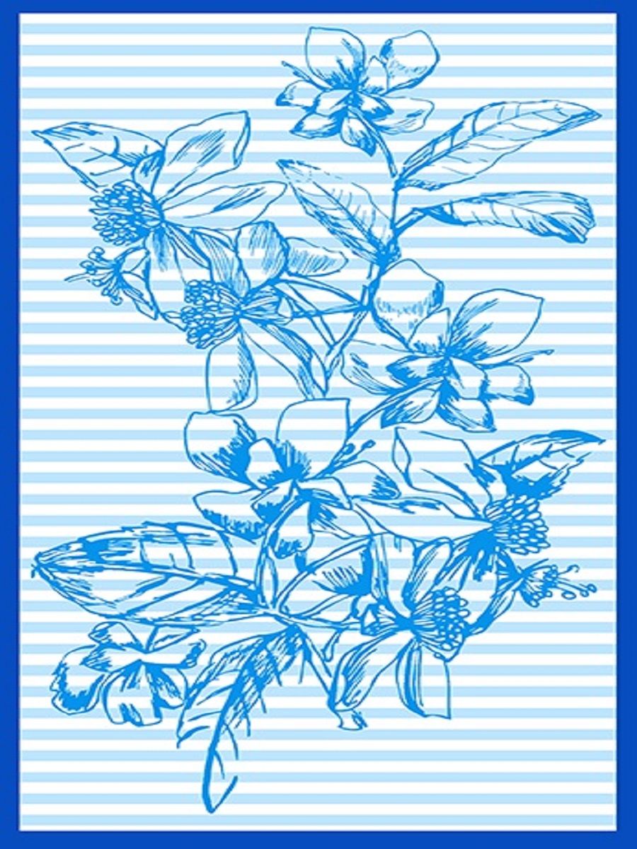 фото Набор кухонных полотенец "мари санна" рогожка "цветы голубые"; 3 штуки ночь нежна